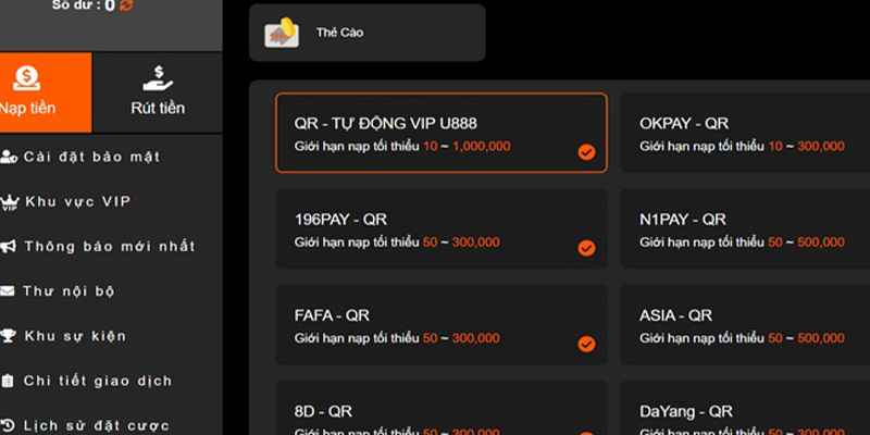 Phương Thức Nạp Tiền uw88 An Toàn và Hiệu Quả